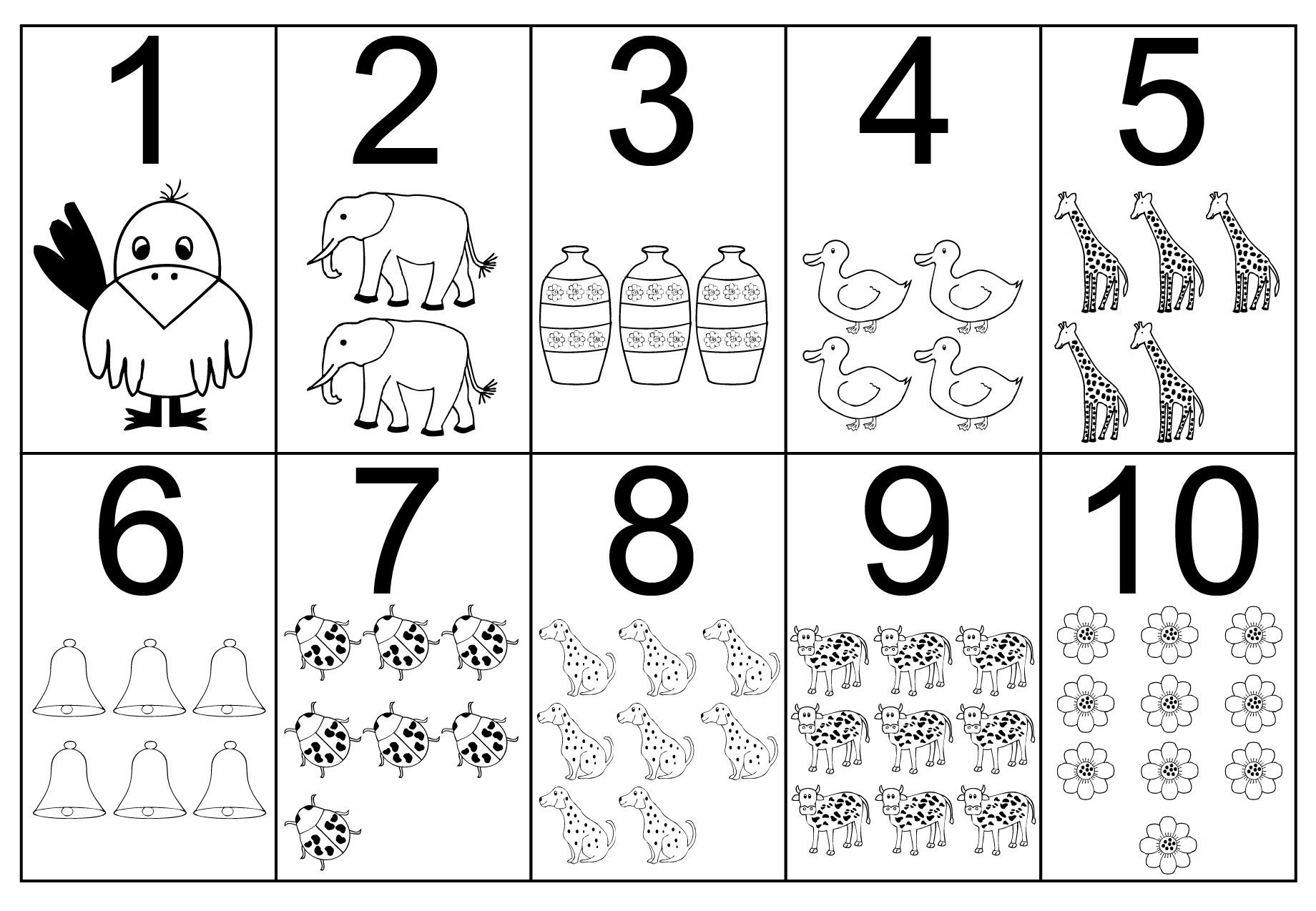 Printable Number Coloring Sheets