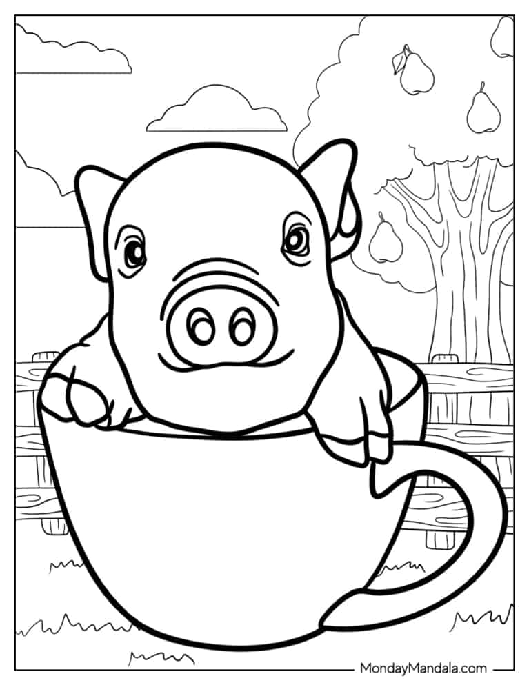 printable pig pictures to color