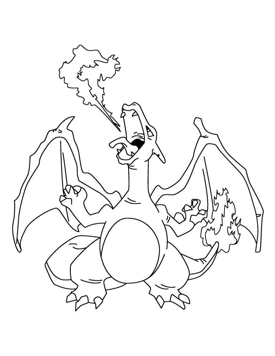 Printable Pokemon Coloring Pages Mega Charizard X