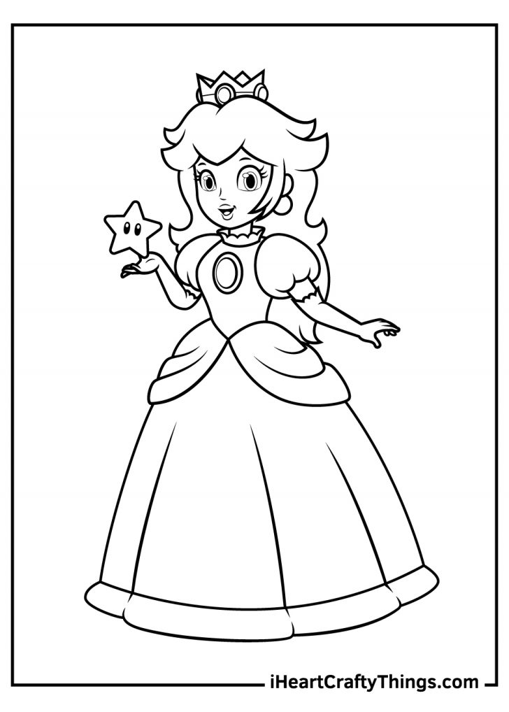 Printable Princess Peach Coloring Pages Printable Princess Peach Coloring Pages