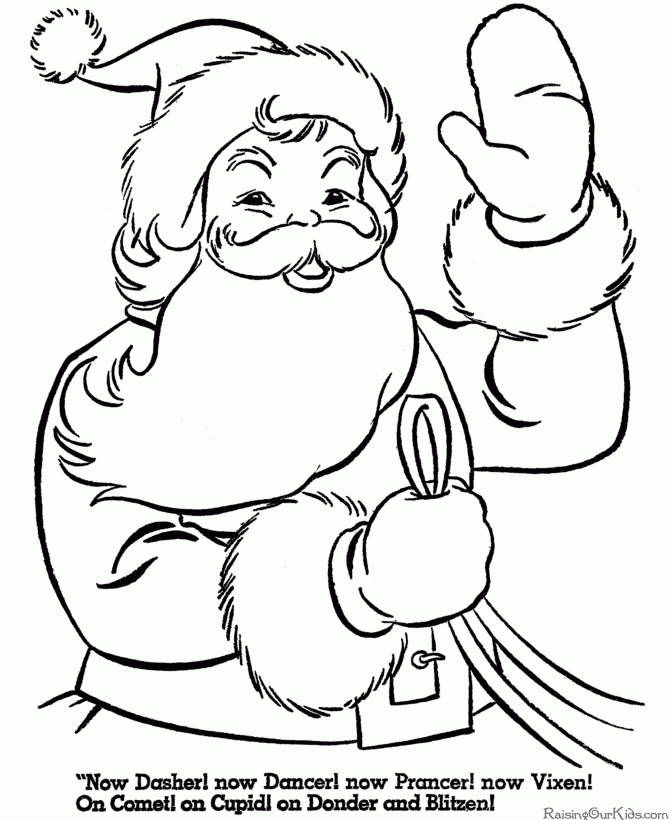 free printable santa coloring page