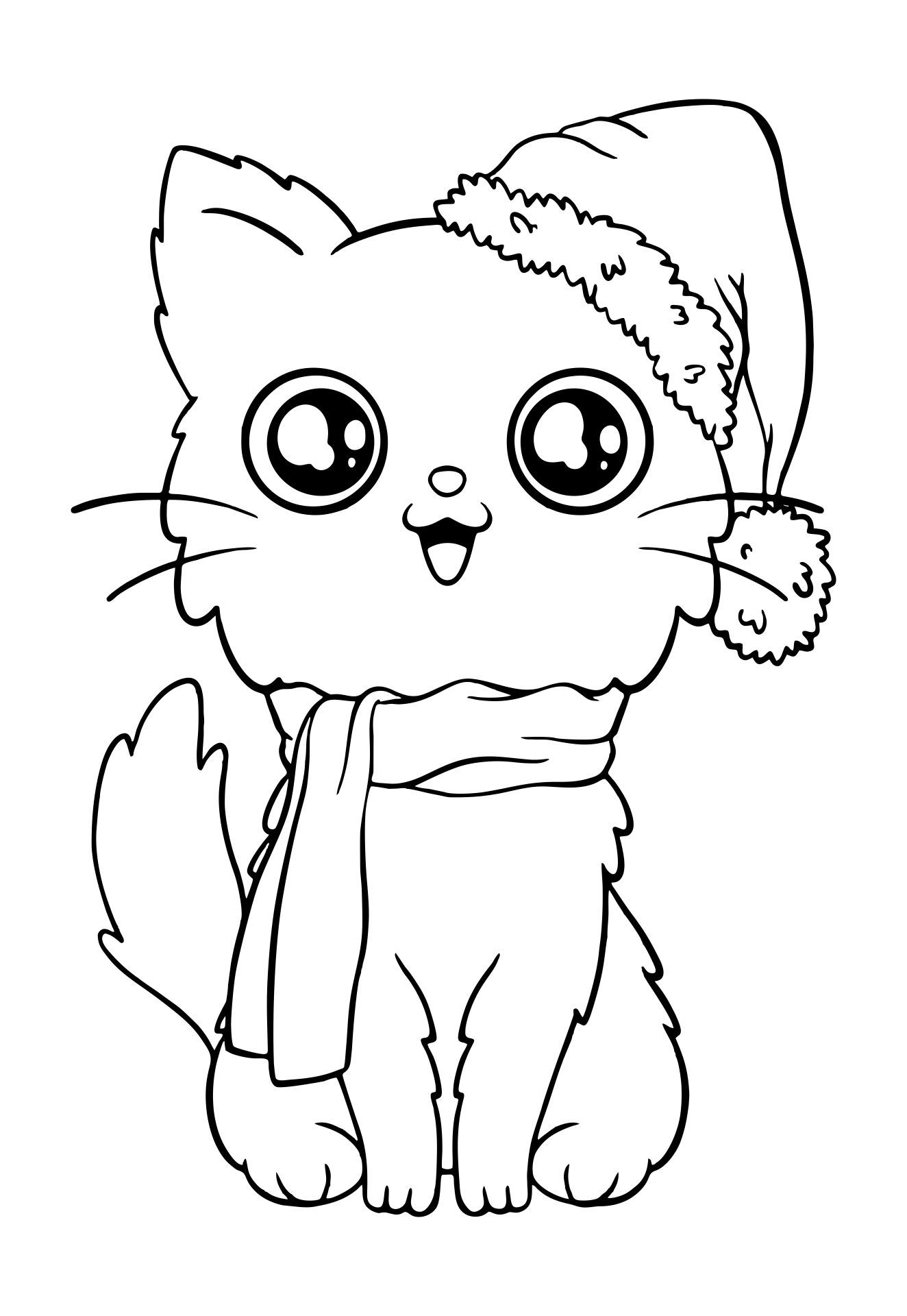 Printable Simple Christmas Kitten Coloring Pages Christmas Coloring Printable Simple Christmas Kitten Coloring Pages Christmas Coloring