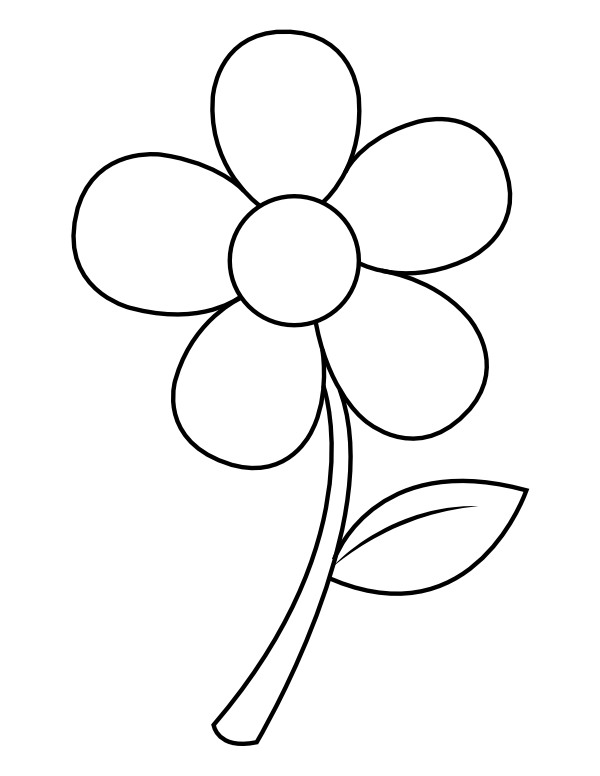flower coloring page basic