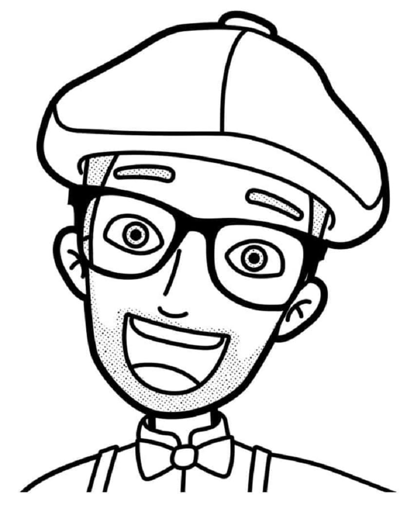 Printable Smiling Blippi Coloring Page Free Download And Print For You 