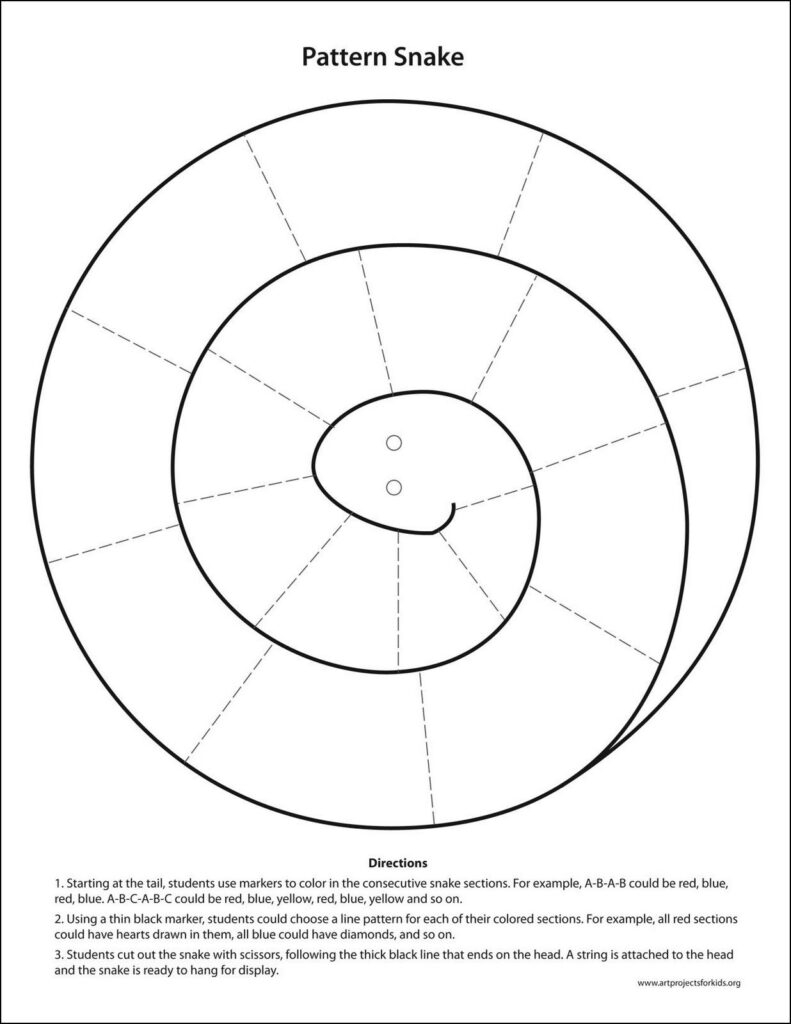 Printable Snake Craft Template Fillable Form 2024