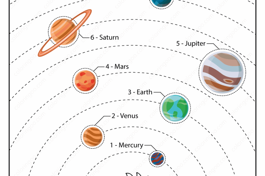 Printable Solar System Colored PDF Worksheet