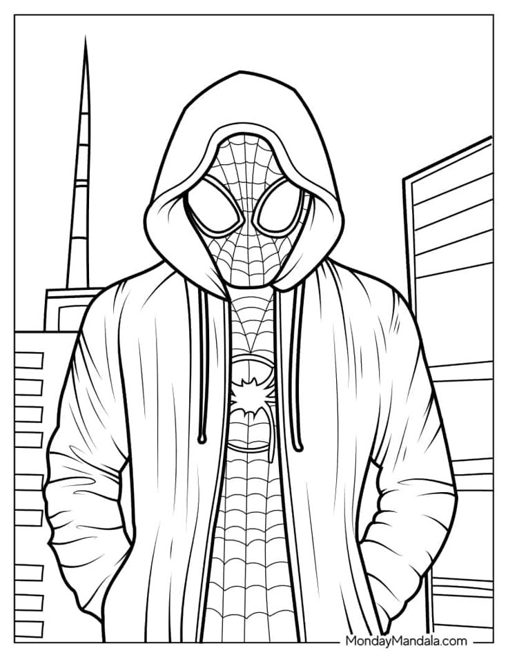 Printable Spiderman Miles Morales Coloring Pages Dev onallcylinders