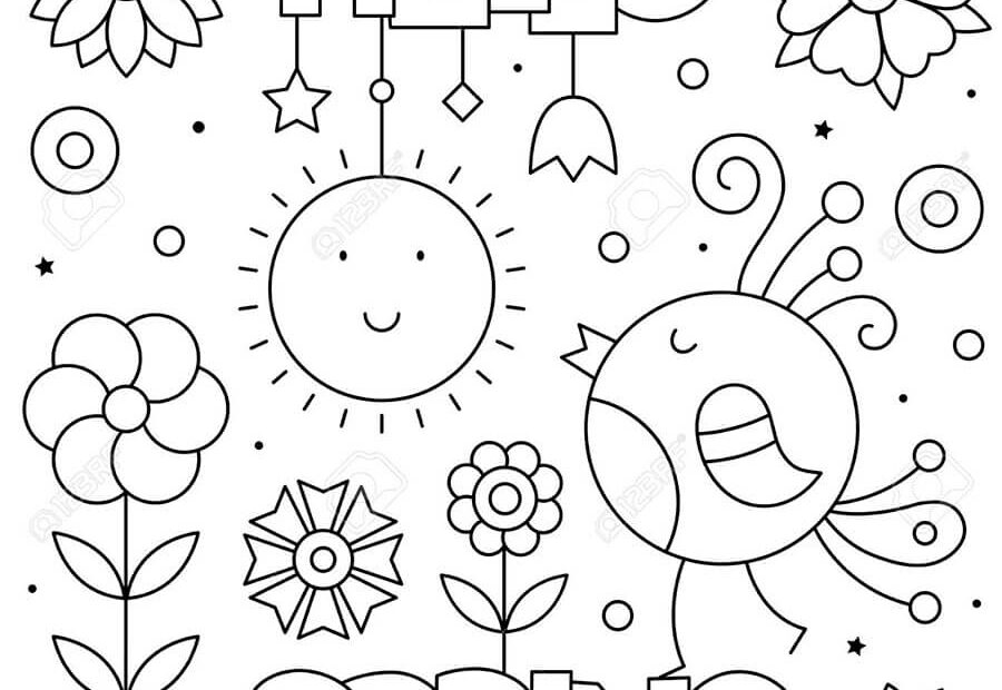Printable Spring Coloring Page 49 OFF Pinnaxis