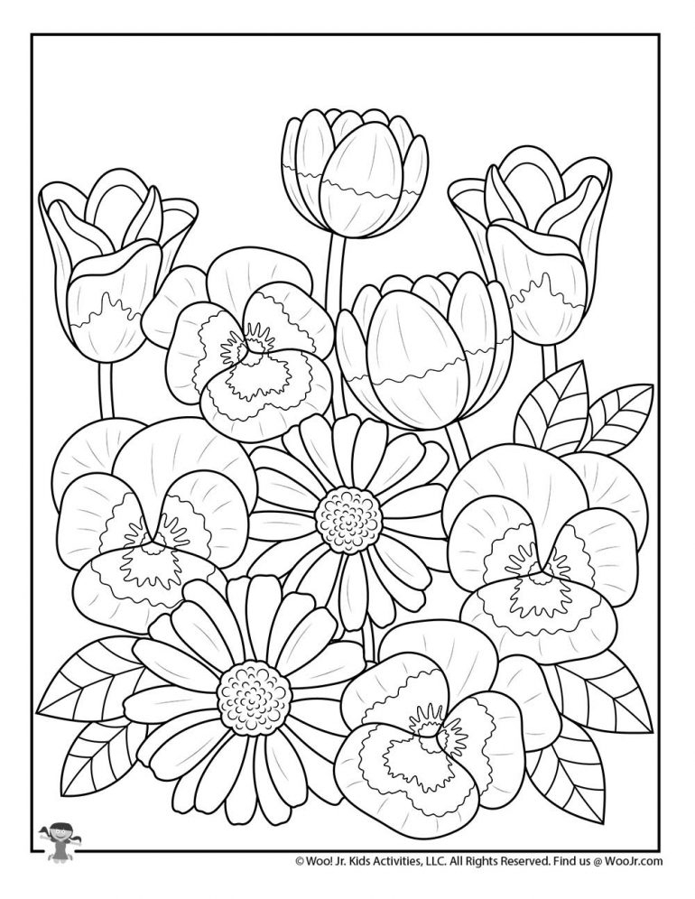 Printable Spring Coloring Pages For Adults Coloring Pages