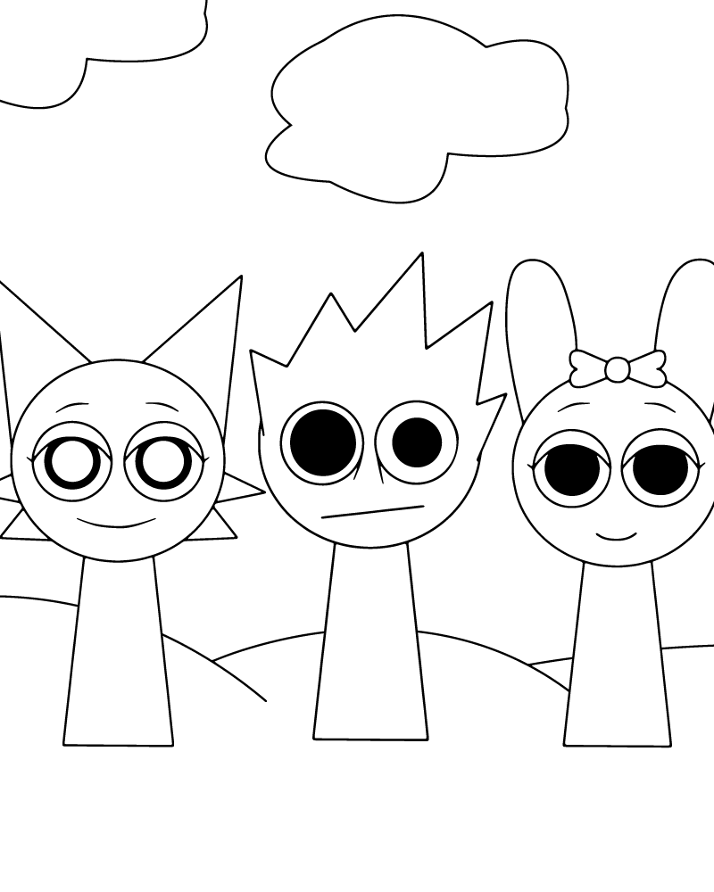 Printable Sprunki Coloring Page Printable Sprunki Coloring Page