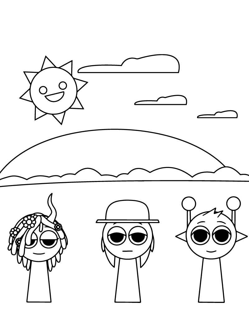 Printable Sprunki Coloring Page Printable Sprunki Coloring Page