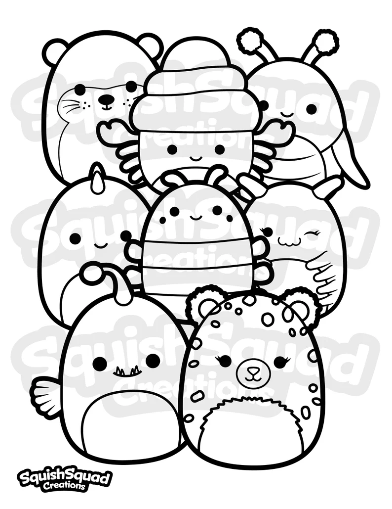 Printable Squishmallow Sheets Coloring Page Free Printable Coloring Pages