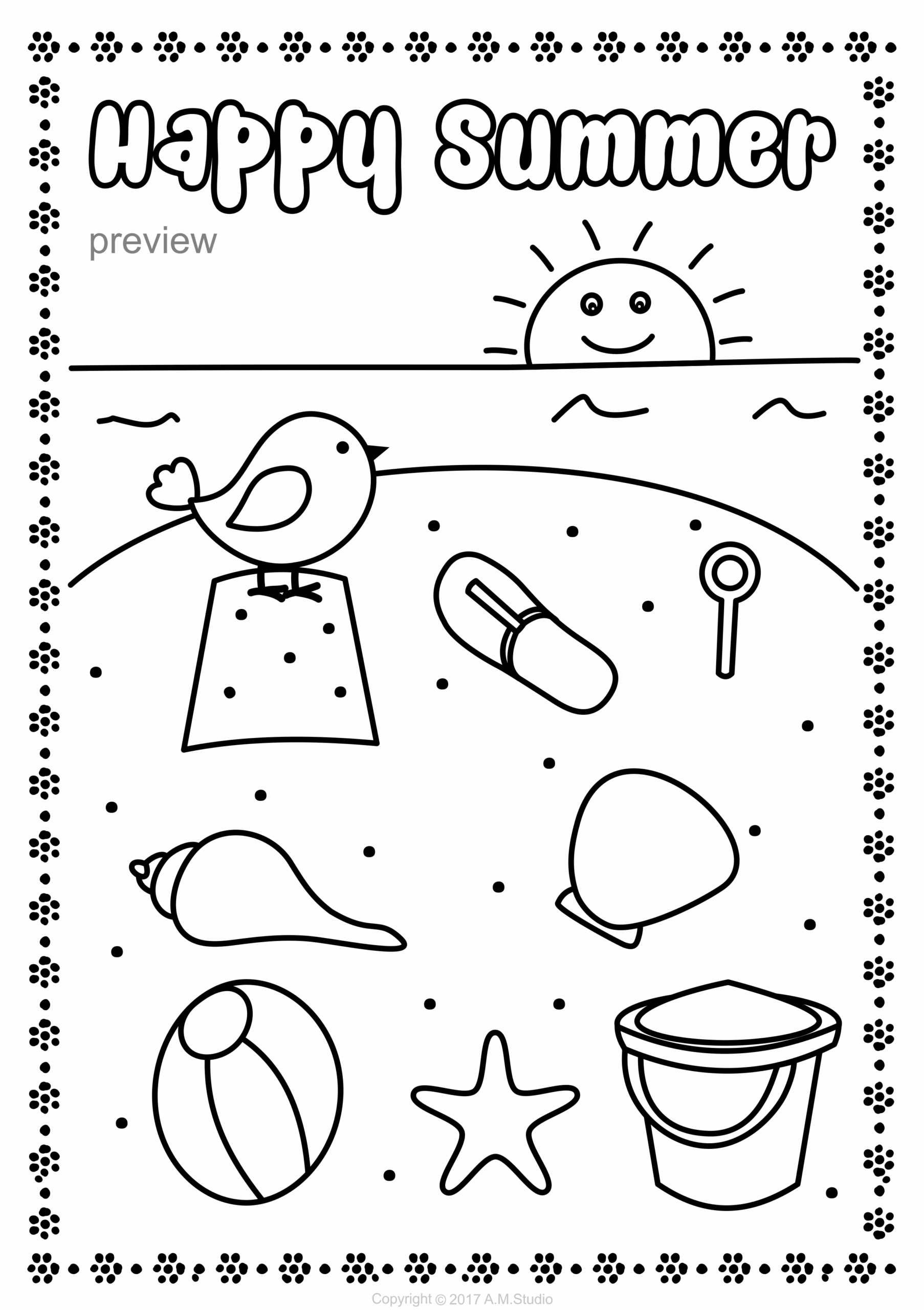 summer season printable coloring pages