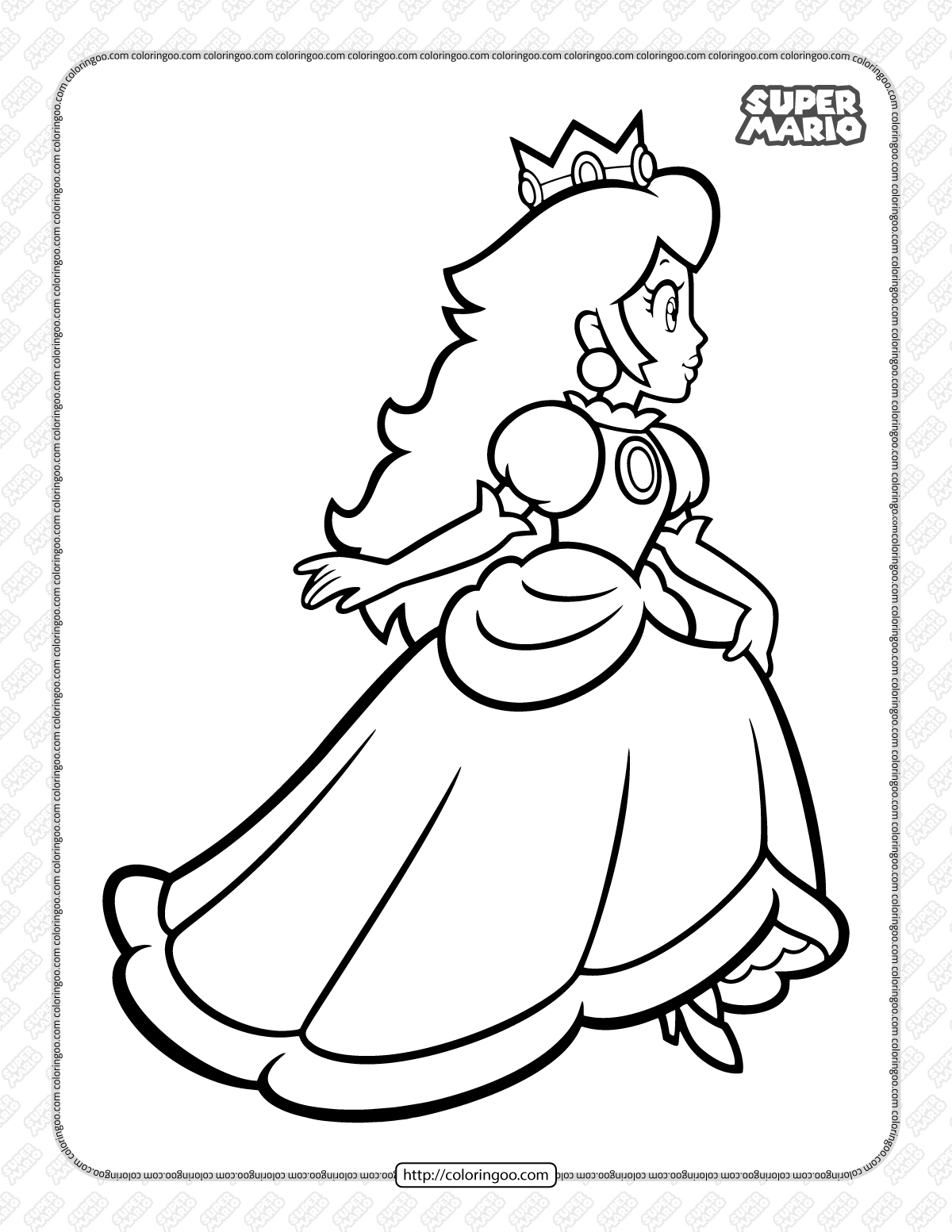 Princess Peach coloring page pdf Princess Peach coloring page pdf