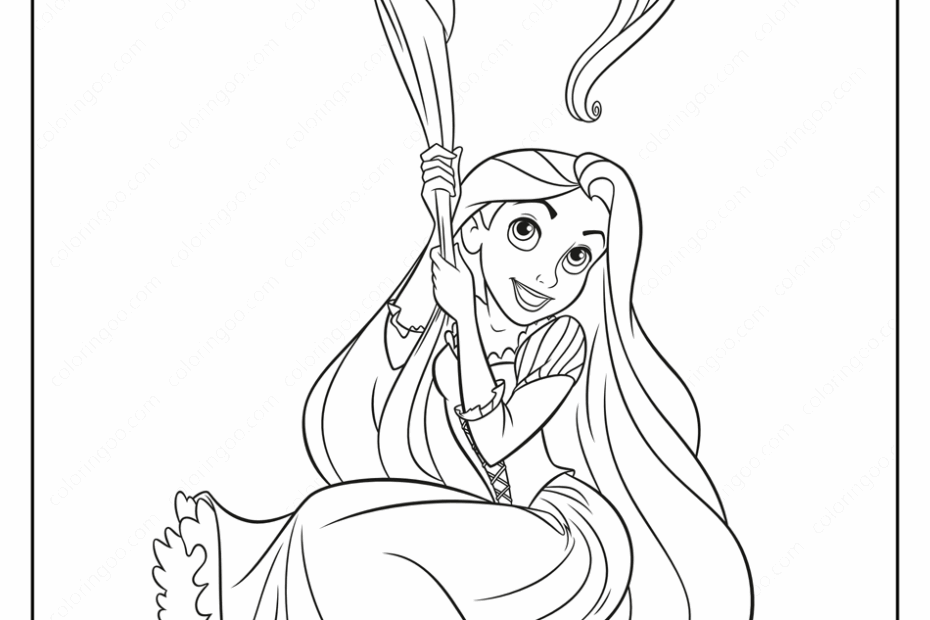 Printable tangled rapunzel pdf coloring pages