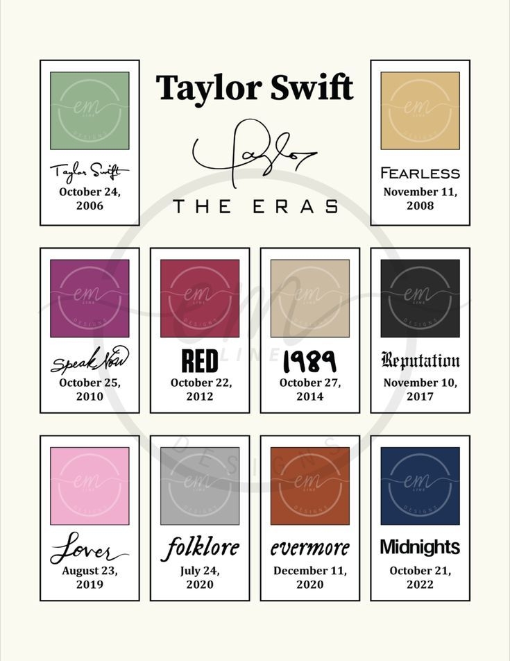 Printable Taylor Swift Eras Tour Albums Pantone Color Etsy Taylor Printable Taylor Swift Eras Tour Albums Pantone Color Etsy Taylor