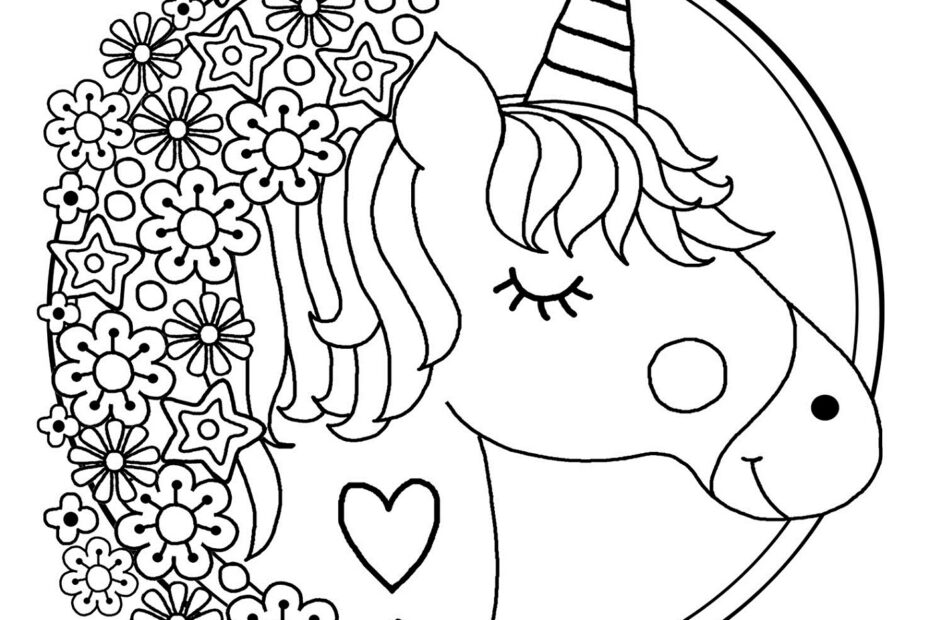Printable Unicorn Color Pages For Children 101 Activity