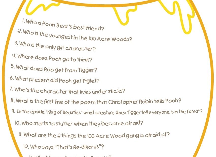 Printable Winnie The Pooh Quiz Coolest Free Printables