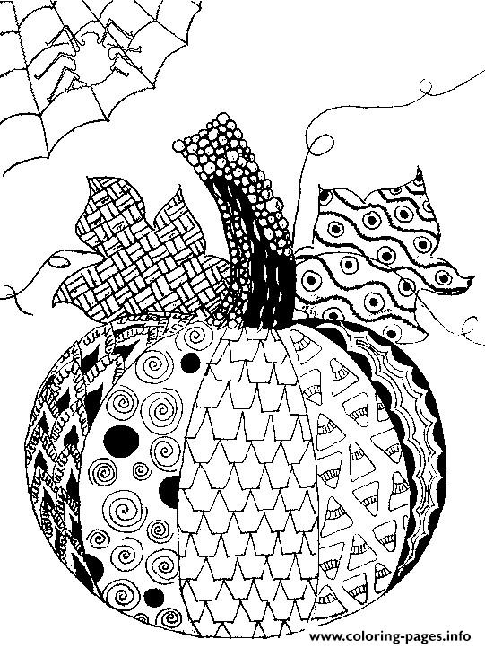 Pumpkin Adult Halloween Coloring Page Printable
