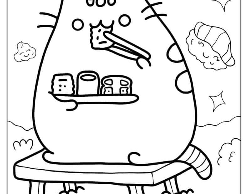 Pusheen Coloring Page Free PDF Printables Coloring Home