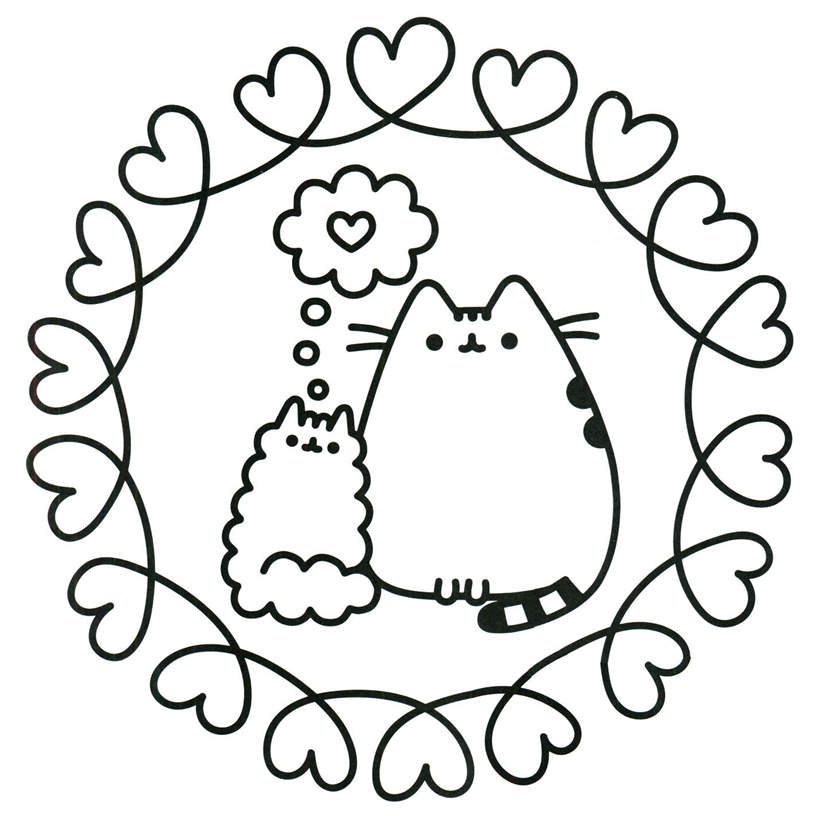 Pusheen free coloring pages