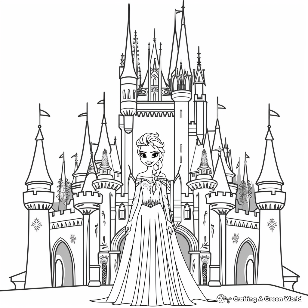 Queen Elsa Frozen Coloring Pages Free Printable 