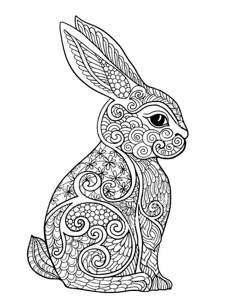 Rabbit Coloring Pages For Adults