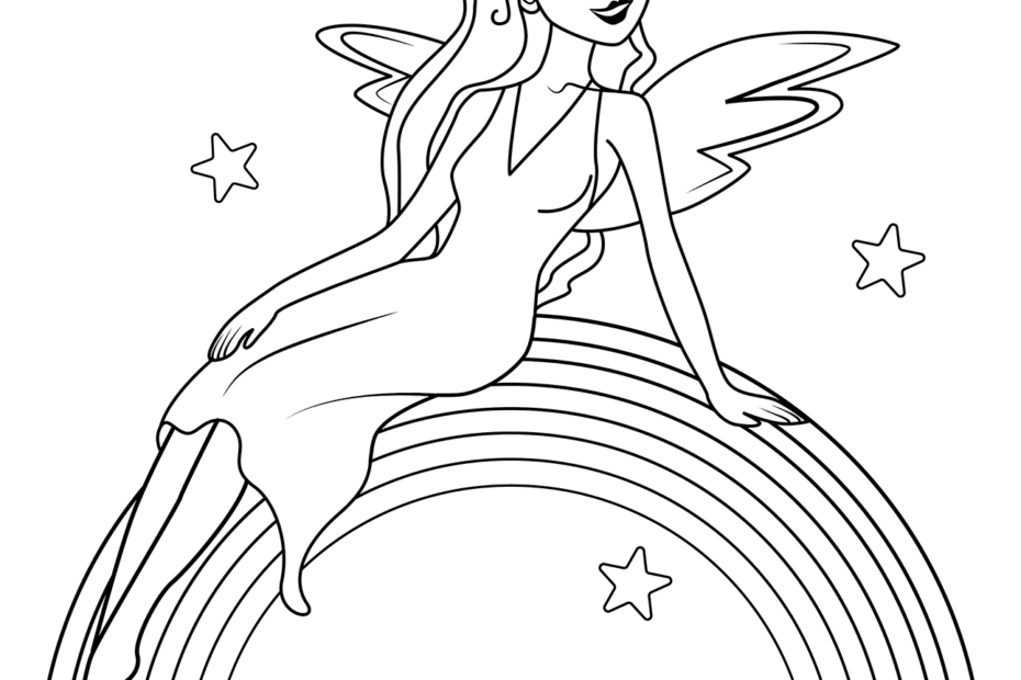 Rainbow Fairy Coloring Pages Coloring Home