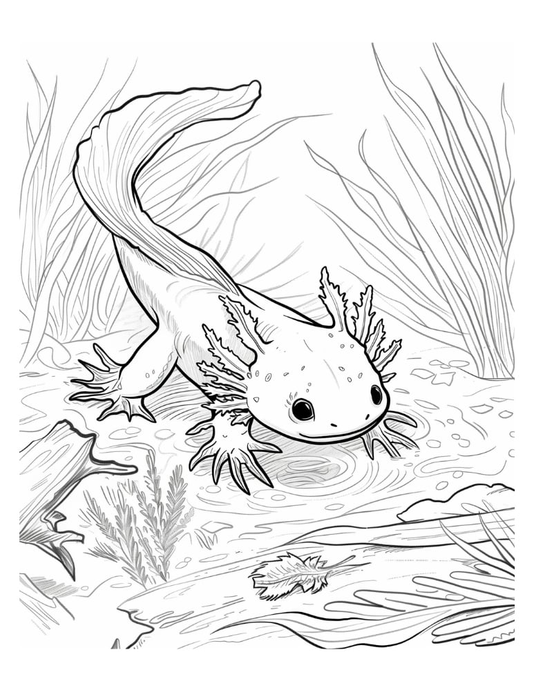 Realistic Axolotl Coloring Pages Coloring Pages