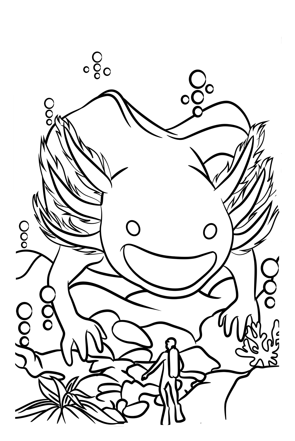 Realistic Axolotl Coloring Pages Coloring Pages