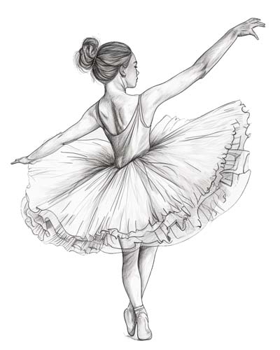 Realistic Ballerina Coloring Pages For Kids