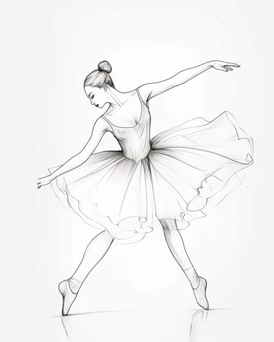 Realistic Ballerina Coloring Pages For Kids