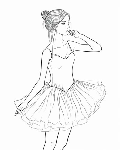 realistic ballerina coloring pages