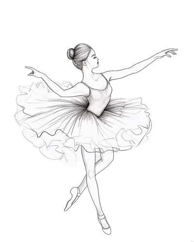 Realistic Ballerina Coloring Pages For Kids