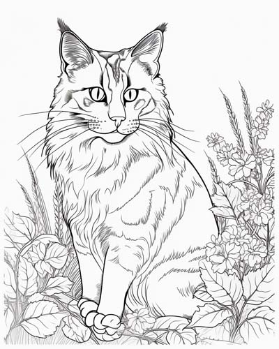 realistic cat coloring pages