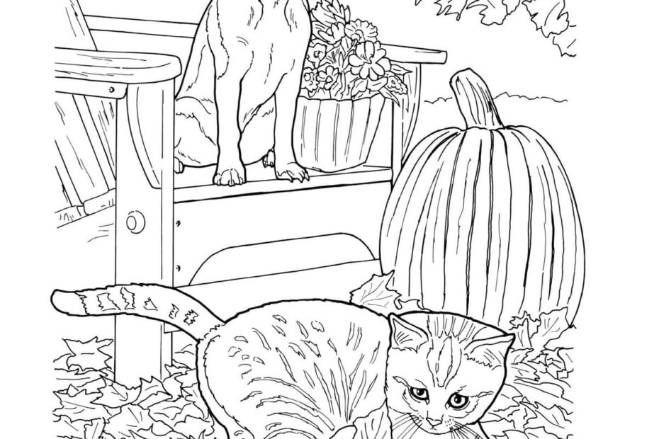 Realistic Dog And Cat Coloring Page Free Printable Coloring Pages For
