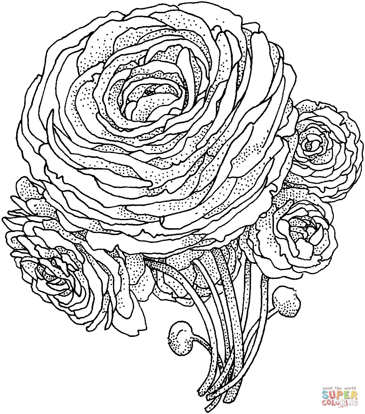 Realistic Flower Coloring Pages At GetDrawings Free Download