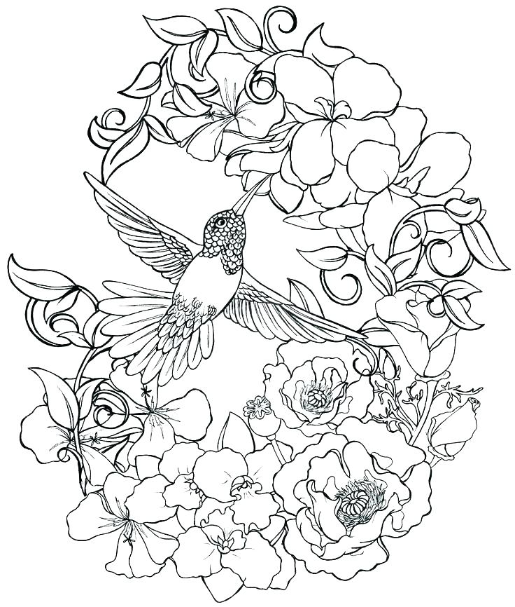 realistic flower coloring pages