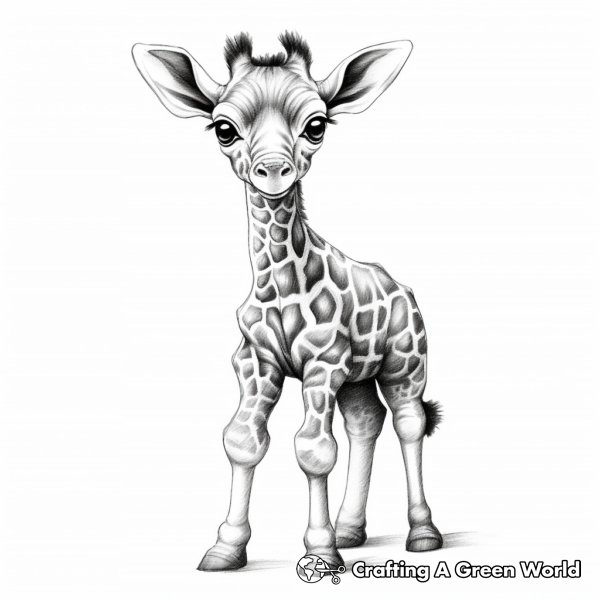 Realistic Giraffe Coloring Pages Free Printable 