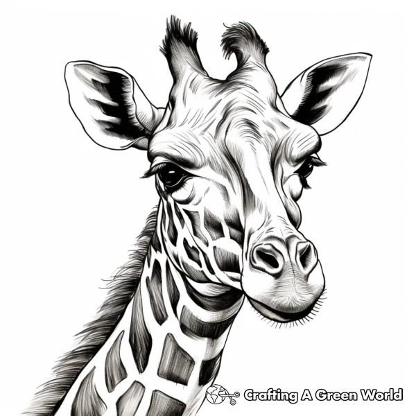 realistic giraffe coloring pages