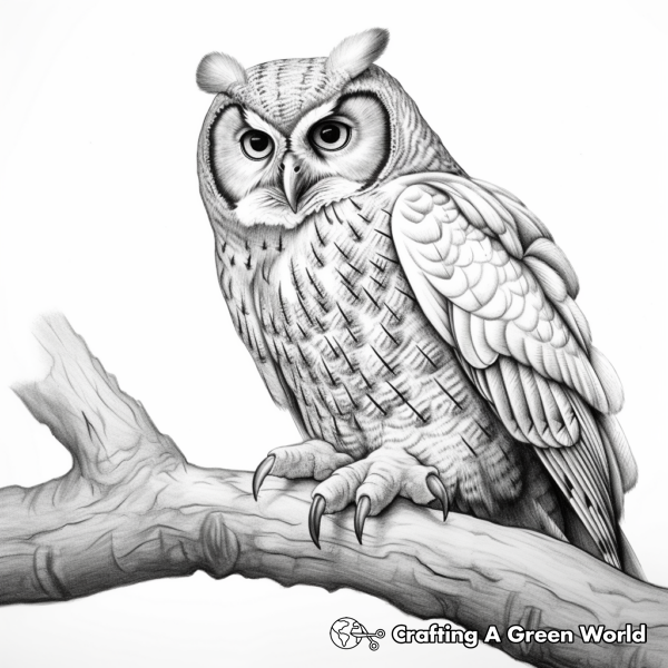 realistic owl coloring pages