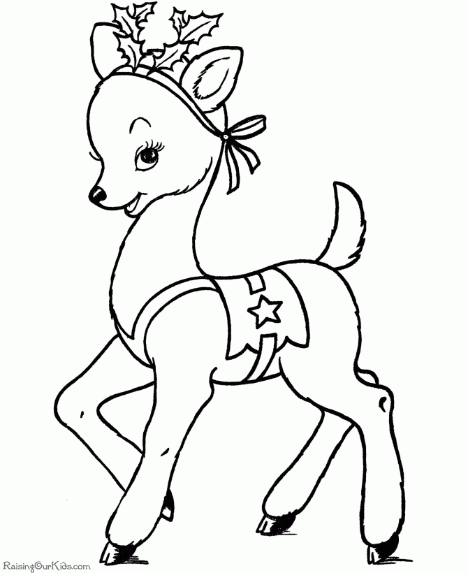 Reindeer Christmas Coloring Pages 
