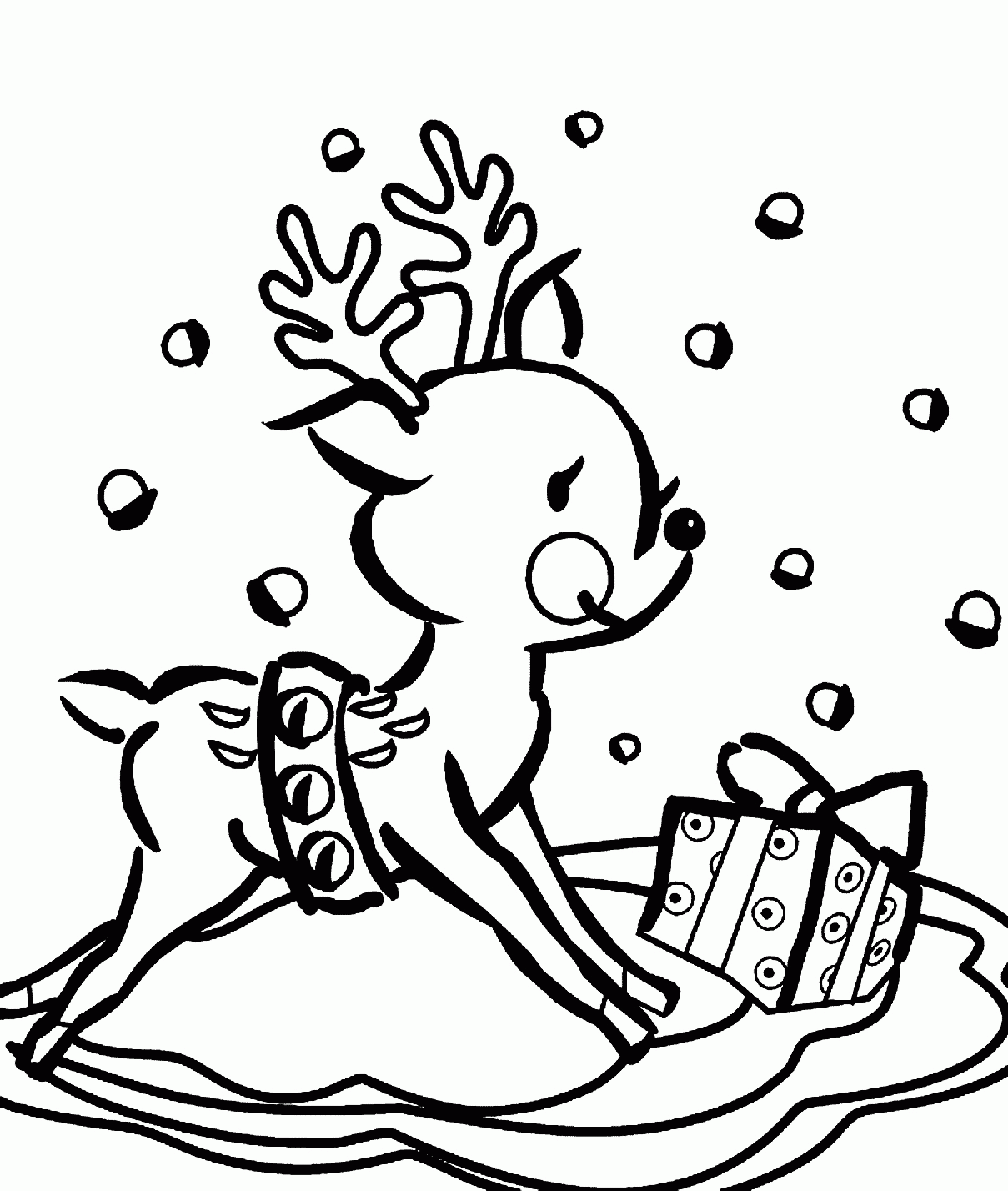 Reindeer Head Coloring Pages Coloring Home