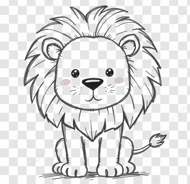 Roaring Lion Sketch For Colouring Fun Lion Sketch Fun PNG