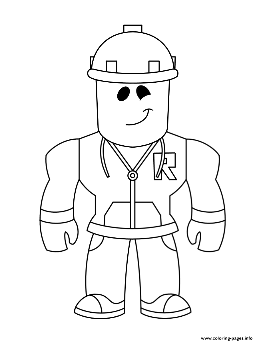 Roblox Doing Construction Coloring Page Printable Roblox Doing Construction Coloring Page Printable