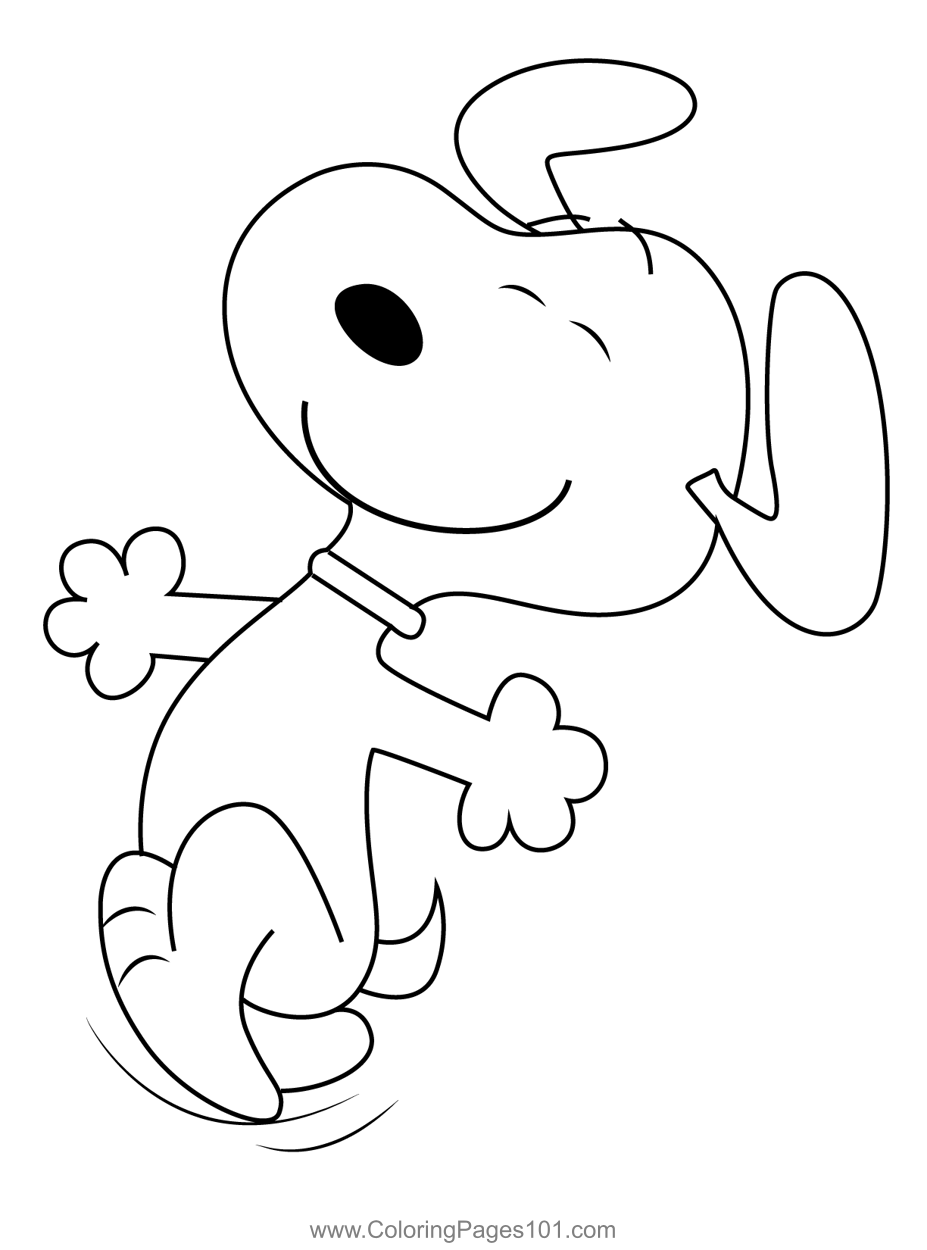 Run Snoopy Coloring Page For Kids Free Snoopy Printable Coloring 