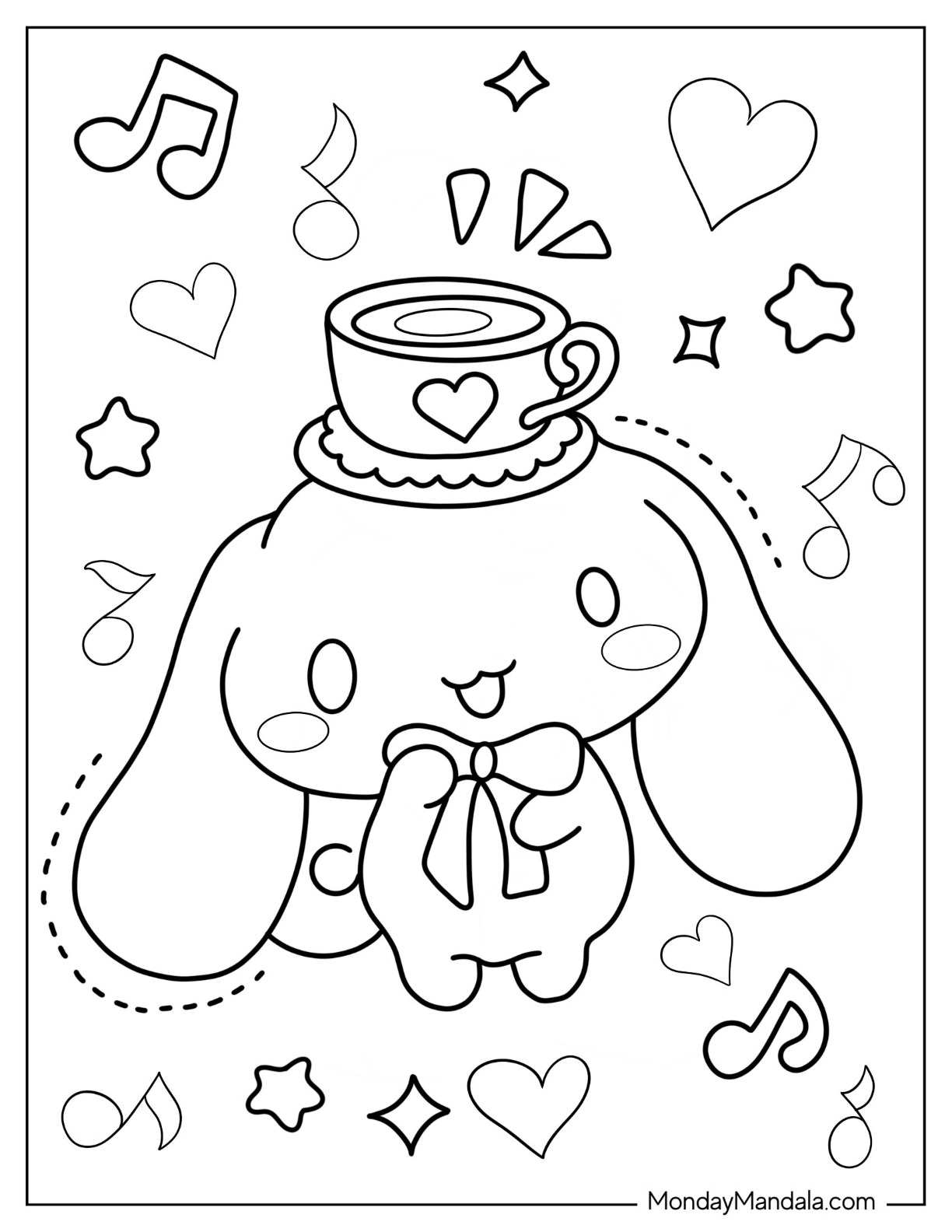 aesthetic Sanrio coloring pages