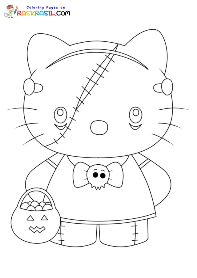 sanrio halloween coloring page