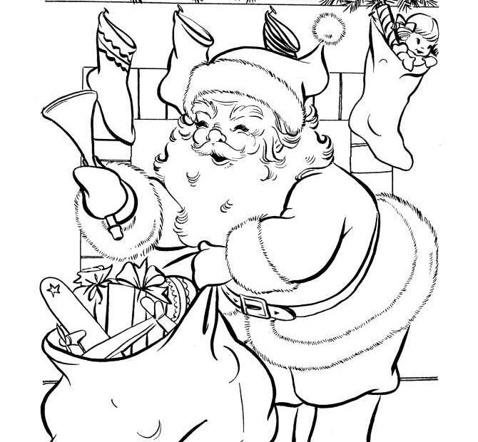 Santa Claus Coloring Pages Christmas Stockings