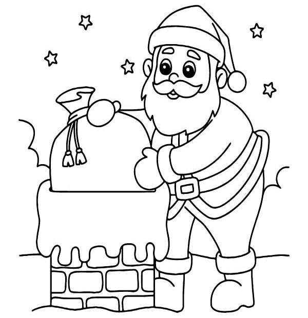Santa Claus Hugging Coloring Page Free Printable Coloring Pages For Kids